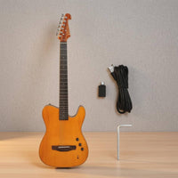 Quiet-practicePractice Guitar Solid Top Acoustic-Electric Guitar Natural Wood