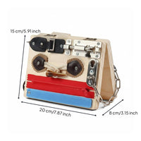 Wooden Busy Board Hands-On Learning Educational Activity Board Screen Play Fine Motor Skills Toy for Young Children, Preschoolers