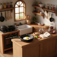 Simulation Cooking Pan Model Realistic Design Miniature Frying Pan for Hobbyists