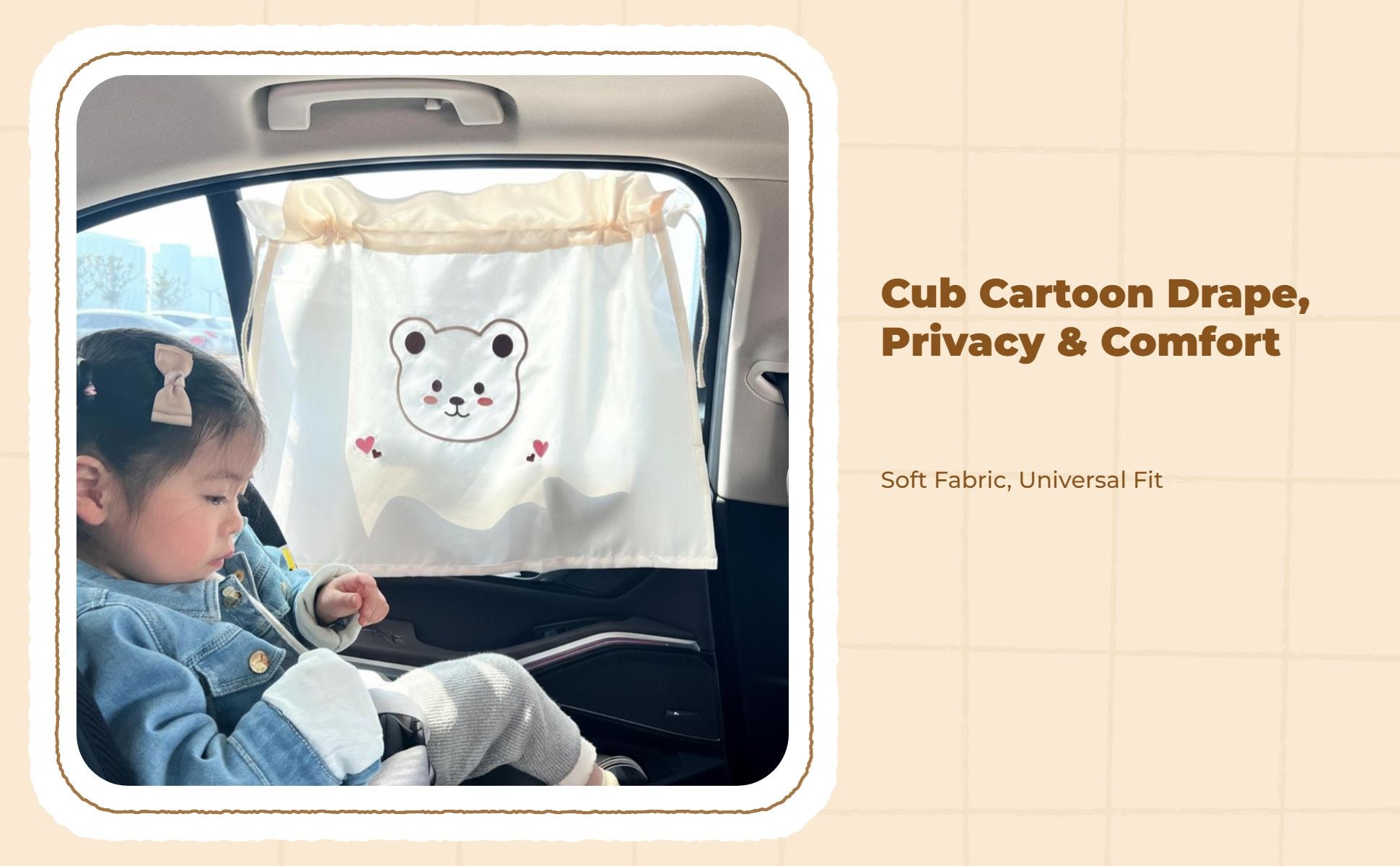 Car Window Shade, Privacy Protection, Sunlight Protection, Infant Sun Shield, Suction holder Screen, Kids Car Window Shield, Easy Installation, Cute Panda Pattern