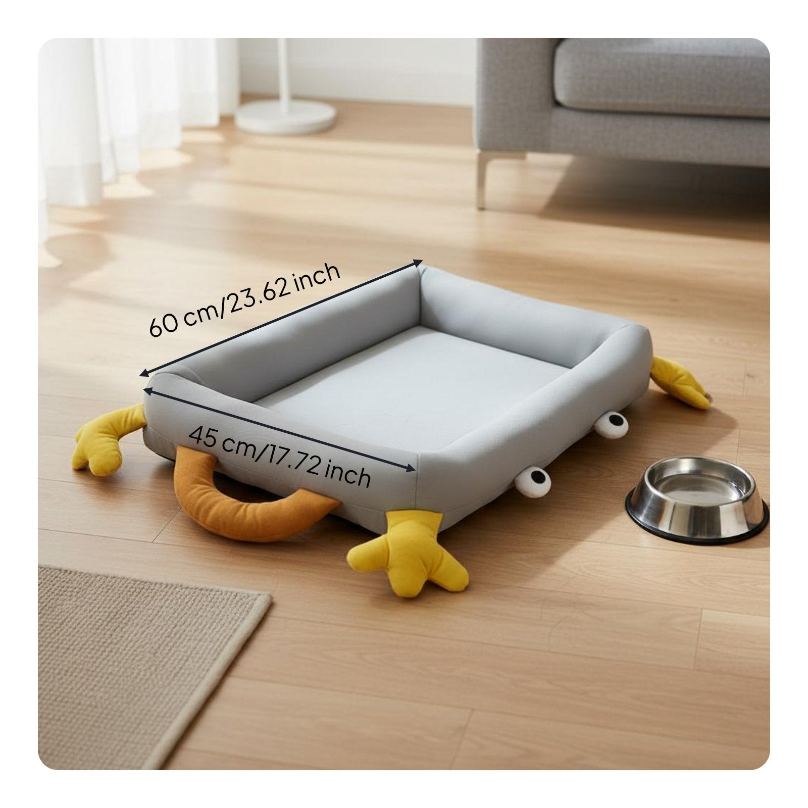 Cuddler Pet Bed Four Seasons Rectangular Dog Bed Stain-Resistant for Cats