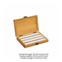 Compartmented Watercolor Box Flat-Opening Lid Wooden Paint Box Portable Hinged Wooden Case