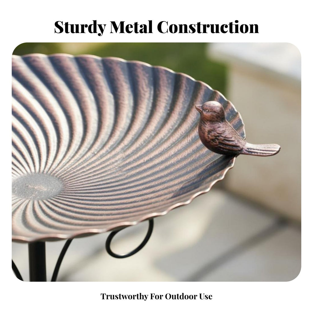 Freestanding Bird Bath Weatherproof Outdoor Decor Heavy Duty for Yard, Gardeners