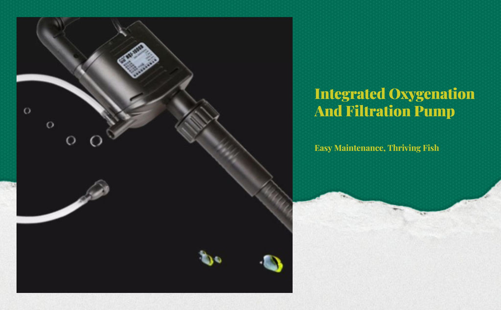 Immersible aquatic pump, high height, extremely quiet, multi-functional aquatic habitat purifier, oxygenation for fish tanks