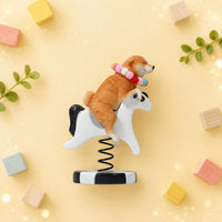 Shiba Inu Figurine Bead Collar Coiled Base Figurine Small