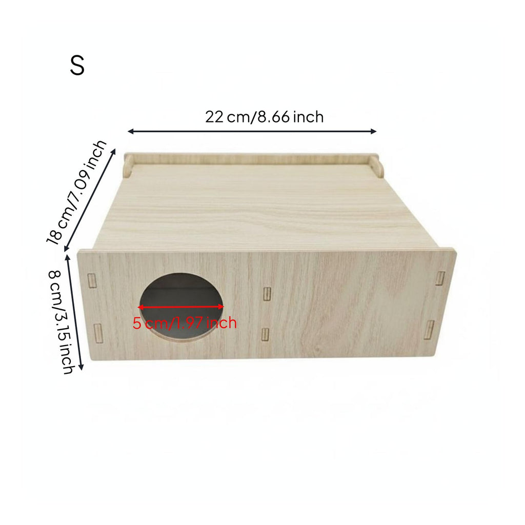 Wooden Hamster Hideout Natural Wood Multi-Room Hamster House Easy to Assemble