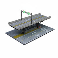 1:64 Scale Elevated Bridge Diorama Scene Realistic Assembly Overpass Model Car Display Case Photography Background for Room Decoration