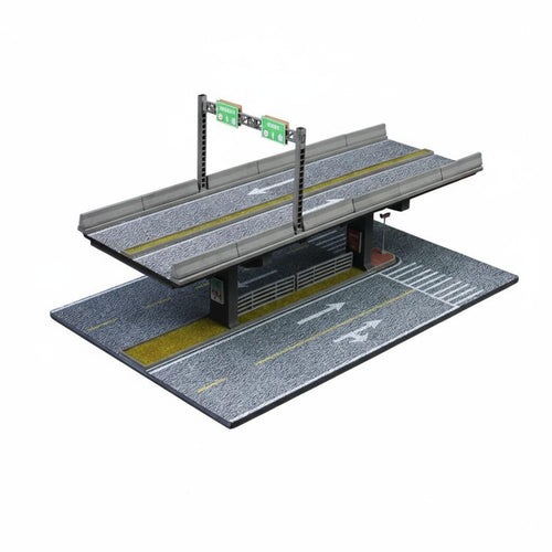 1:64 Scale Elevated Bridge Diorama Scene Realistic Assembly Overpass Model Car Display Case Photography Background for Room Decoration
