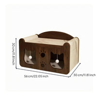 Feline Scratcher Bed Wood-Grain Feline Bed Scratcher Hanging Toy