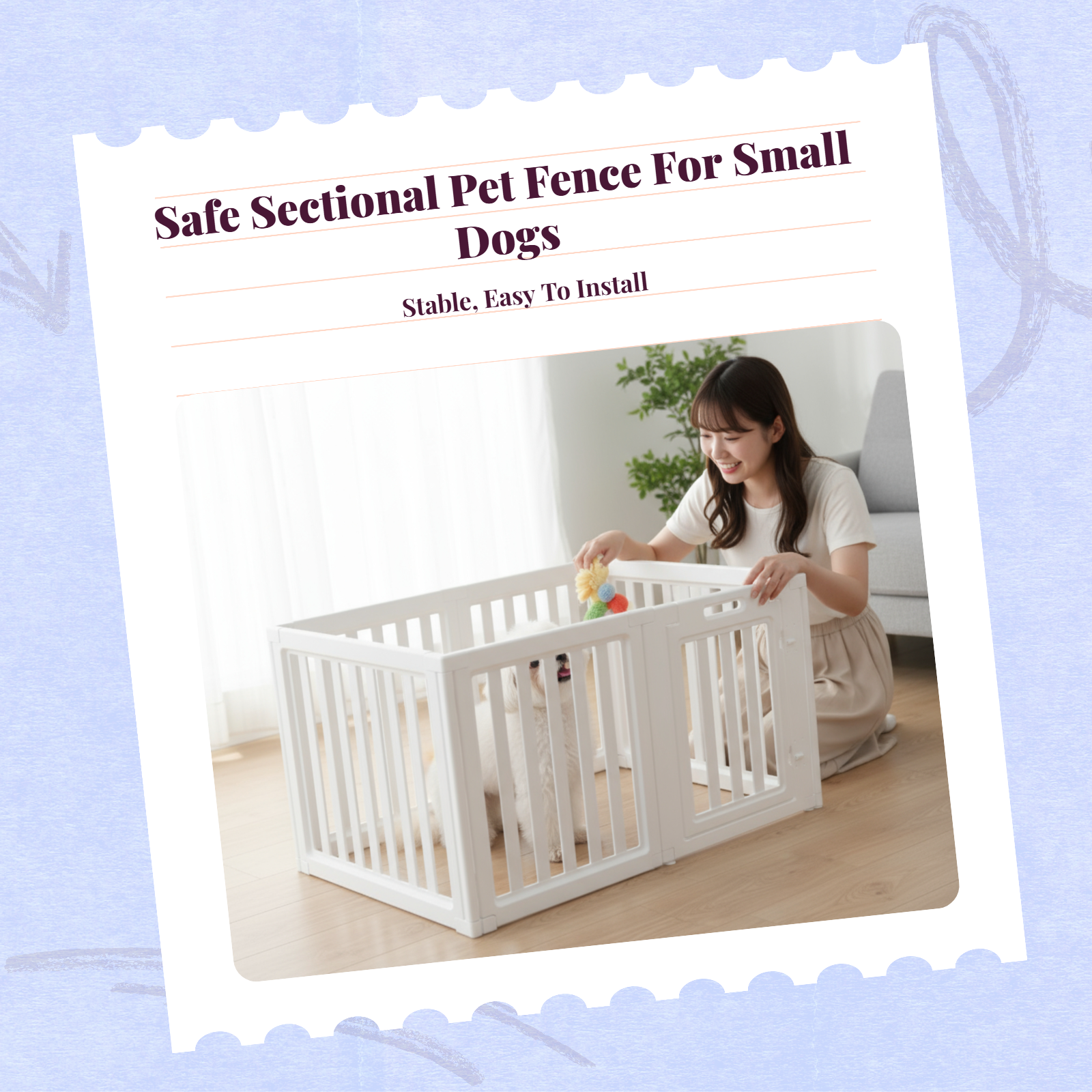 Expandable dog playpen, easy setup