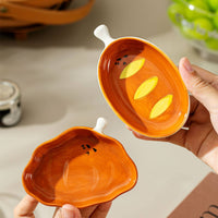 Ceramic Serving Dish Food-Safe Shallow Serving Dish Built-in Handles