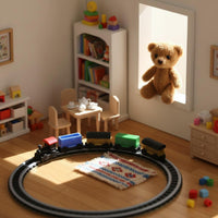 Dollhouse Train Set Educational Miniature Train Track Model Lightweight