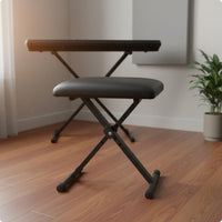 Folding X Piano Stool 100 Kg Load Capacity Adjustable Padded Stool Sturdy