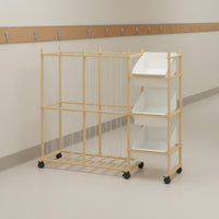 Wooden Toy Storage Organizer Easy to Move Mobile Storage Rack Large Capacity