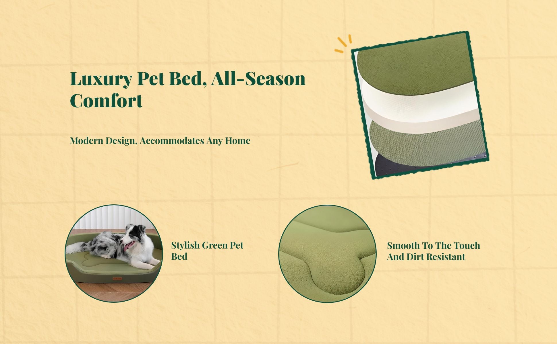 Orthopedic pet bed, washable cover