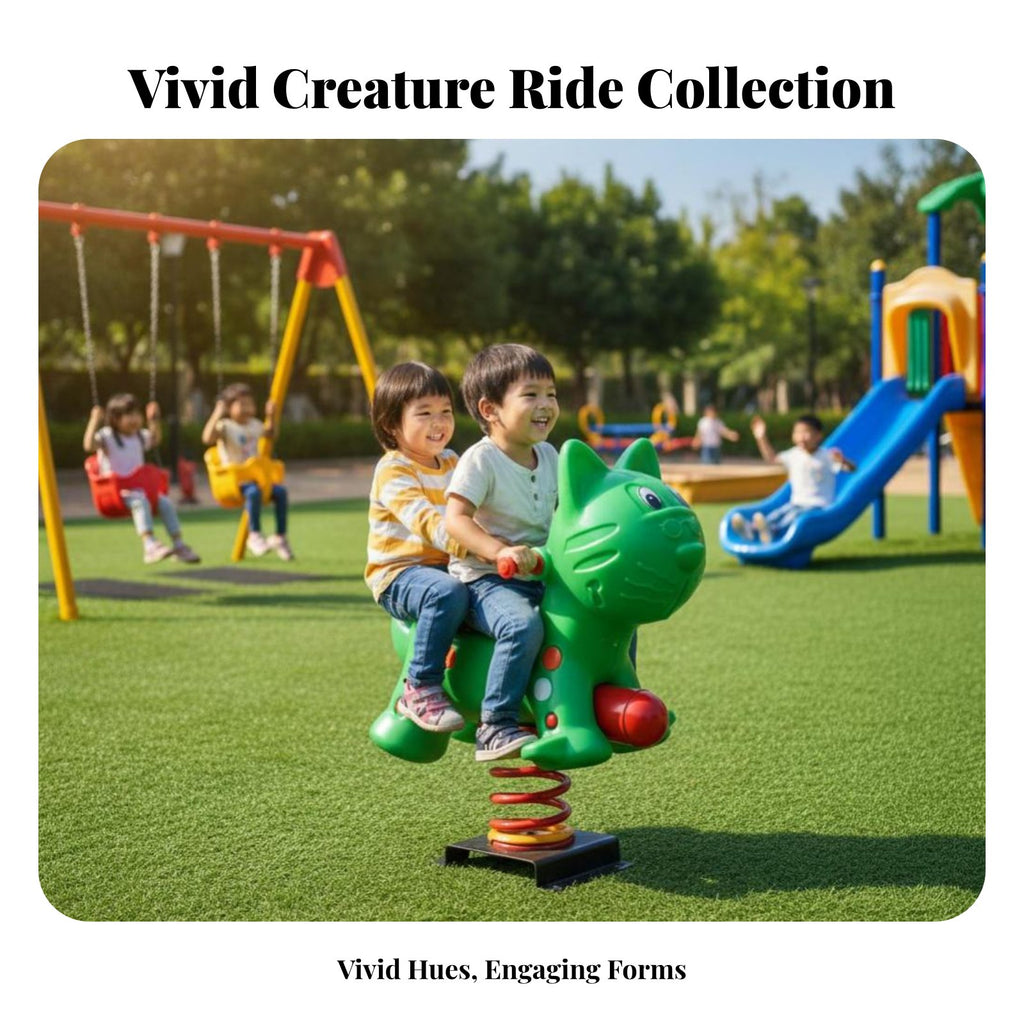 Safe Grip Handles 2-Person Flexible-Coil Teeter-Totter Promotes Active Play Playground Equipment Colorful Design Seesaw Heavy-Duty Construction for Preschoolers, Children Ages 3-8, Toddlers, Park, Kindergarten, Backyard