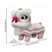 Lion Dance Stool Padded Cushioned Textile Lion Stool Rounded Head Kids Furniture for Children