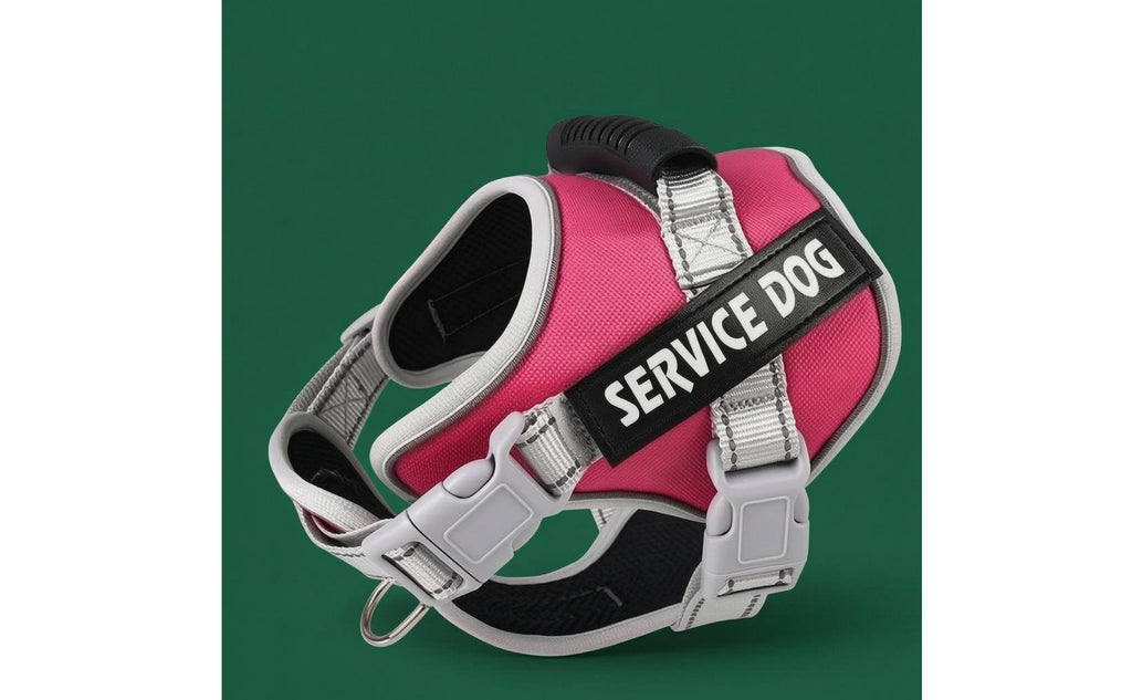 Quick-Release Buckles Service Dog Harness Metal Leash Rings Padded Mesh Harness Top Handle Service Dog Vest Adjustable for Low Light