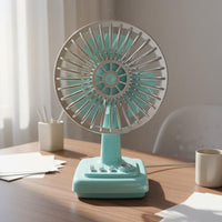 Retro Desk Fan Brushless Engine Air Circulator Adjustable Tilt Head for Desktop