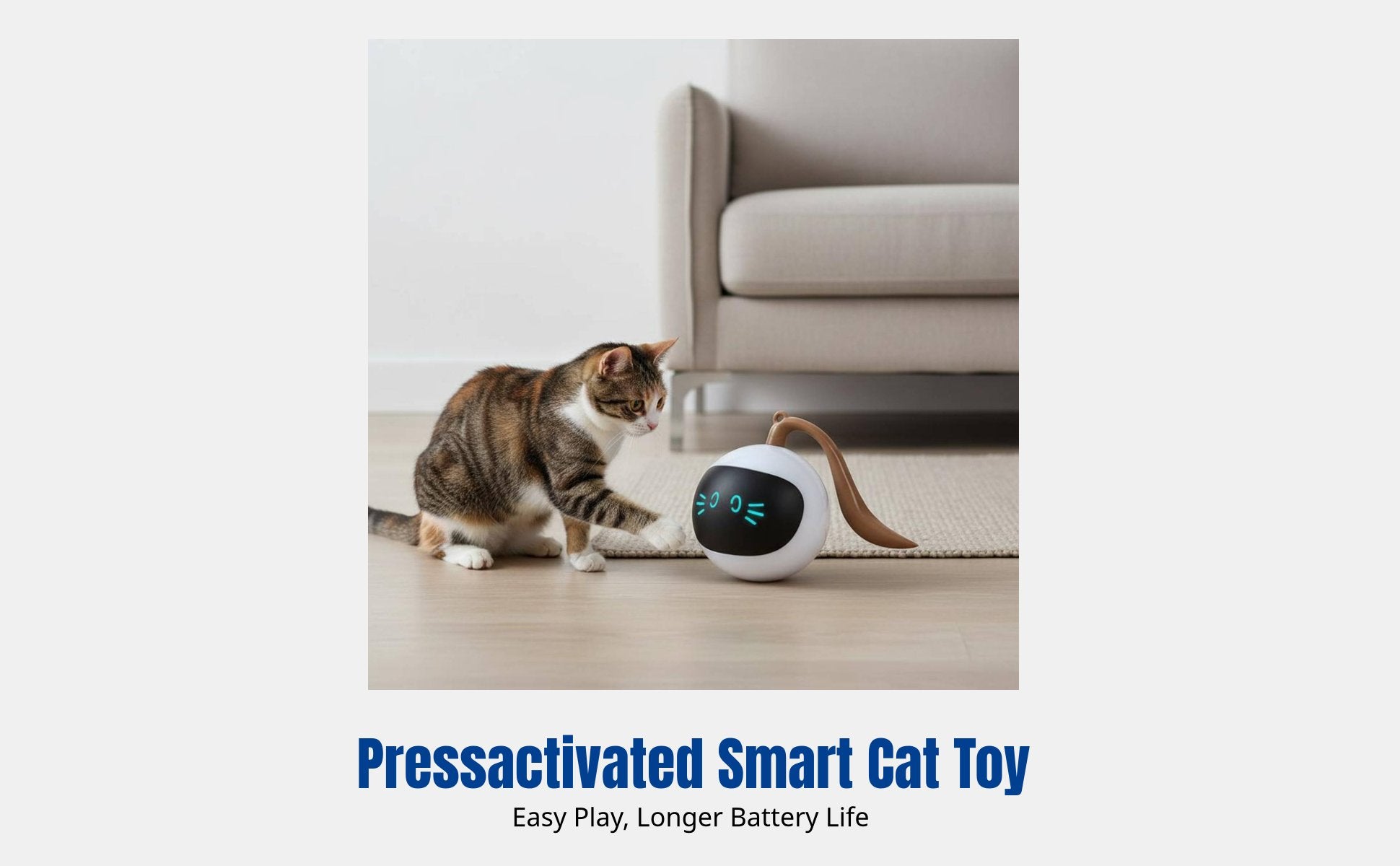 Electric Cat Toy Ball, Rechargeable, Automatic, Light-Up, Interactive Play
