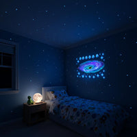 Illuminated Galaxy Wall Decals Self Night Ceiling Stickers Crisp Printing House Decoration for Kids, Young Children, Playroom, Nursery