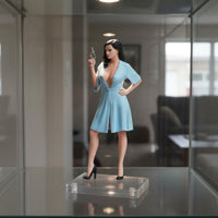 1:18 Figure Mini Scene Blue Robe Figurine High-Precision for Desk Decor