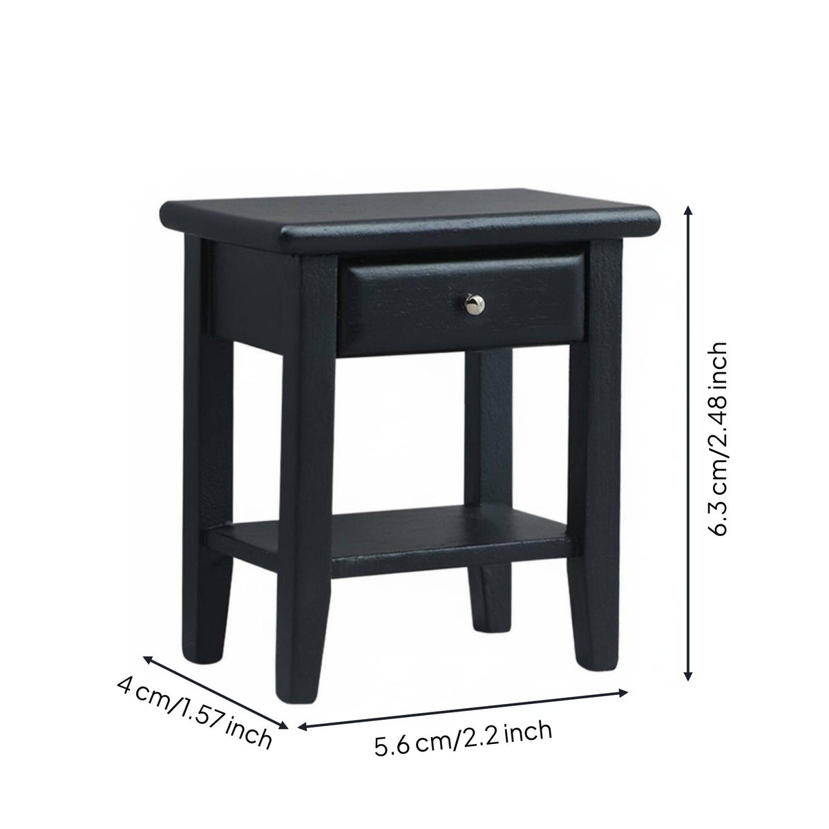 1:12 Scale Dollhouse Nightstand Modern Design Bedside Table Functional Drawer Miniature Bedside Table for Adults