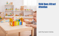 Multifunctional Wooden Percussion Toy for Kids, 8-Note Music Bench, Early Learning Sphere Table