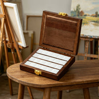 Wood Art Storage Box Compact Slim Art Supply Organizer Box Classic Design