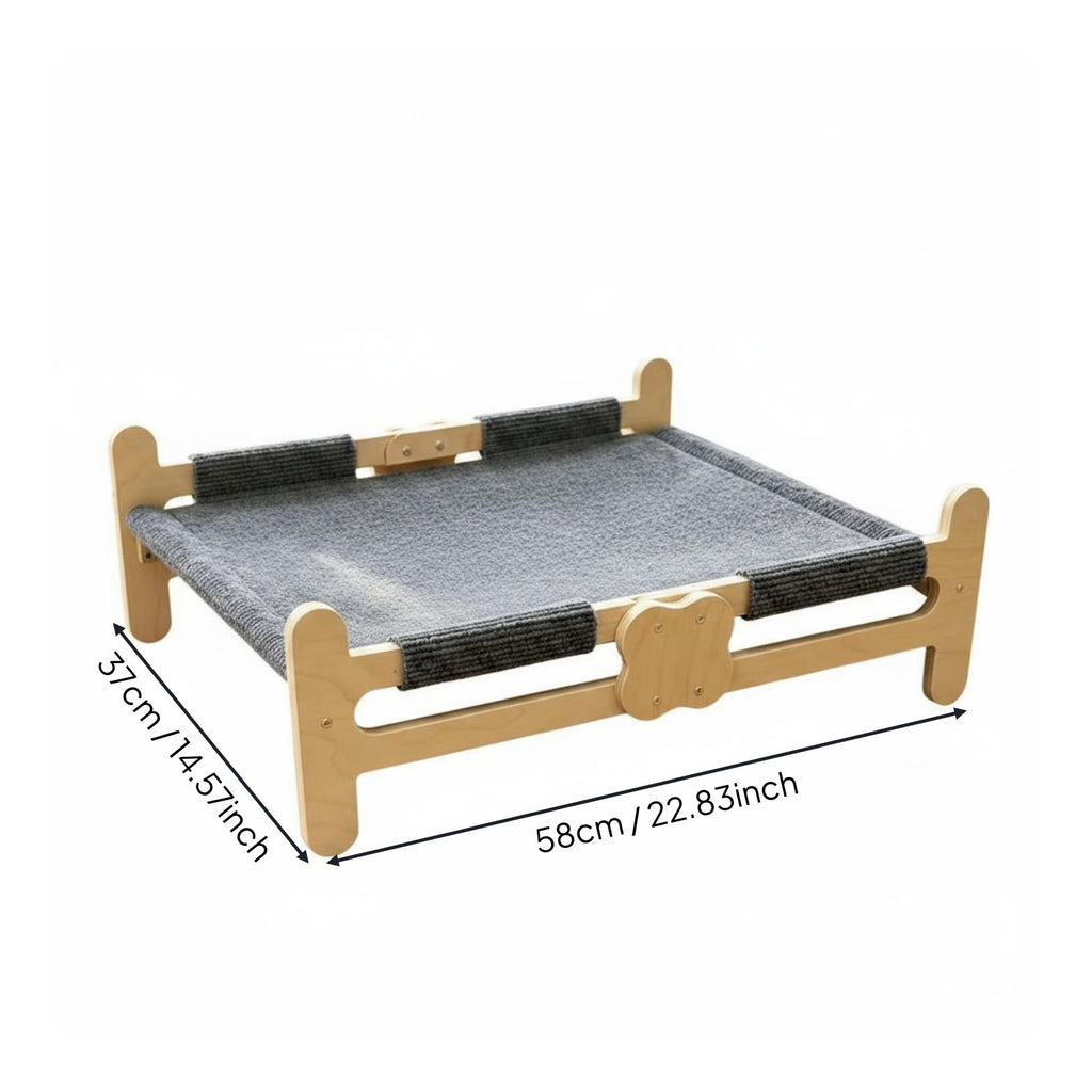 Cat and Dog Hammock Bed Waterproof Cat Hammock Bed Scratch-Resistant Wooden Pet Cot for Cats, Small Dogs, Indoor