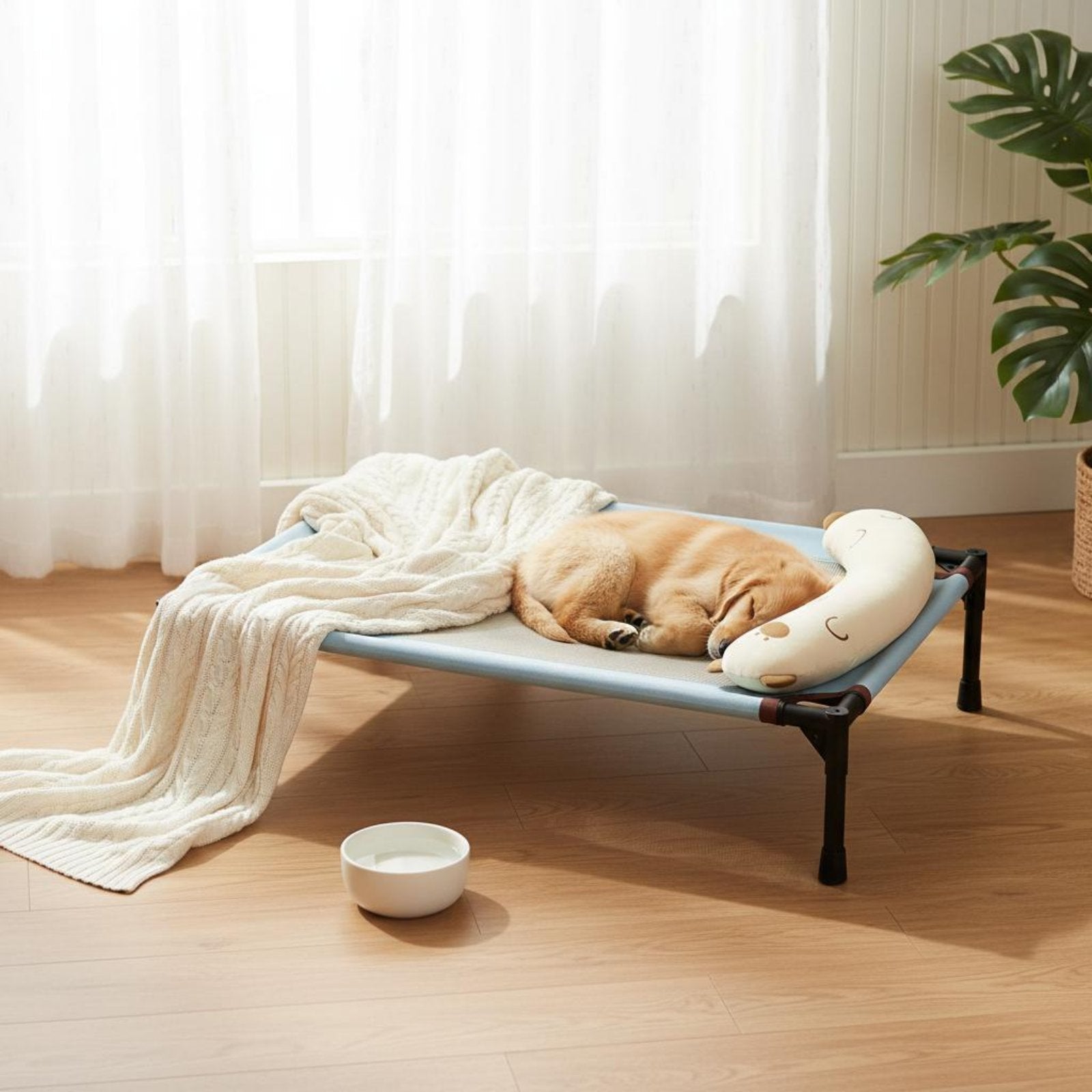Raised Pet Cot Water-resistantProof Elevated Dog Bed Sturdy Frame for Indoor