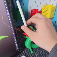 3D-Printed Lizard Pen Holder Standing Figurine Lizard Pen Holder Curved Tail