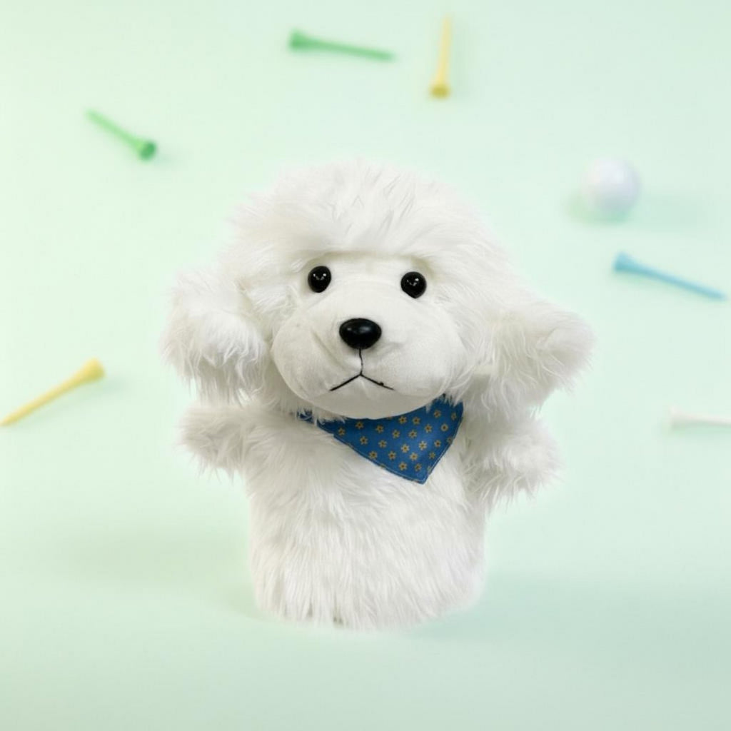Teddy Dog Golf Headcover Cartoon Design Fuzzy Dog Headcover Good Gift Idea