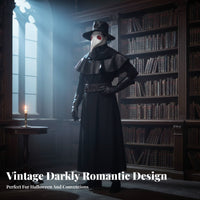 Plague Doctor Costume Faux Leather Accents Gothic Steampunk Robe Scary for Women