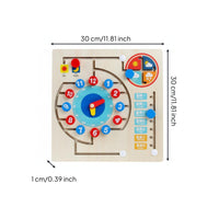 Time Weather Calendar Board Early Education Wooden Timepiece Maze