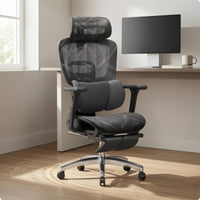 Ergonomic Mesh Office Chair Polished Metal Highspine Mesh Chair Sturdy-Duty