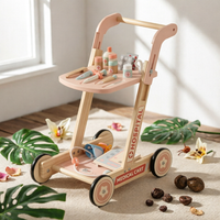 Children'examination Cart Toy Interactive Accessories Pretend Play Medical Cart Smooth Edges Wooden Physician Play Set
