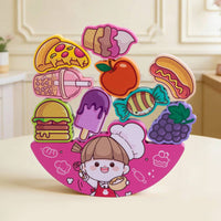 Wooden Food Balancing Toy Educational Wooden Stacking Blocks for Toddlers