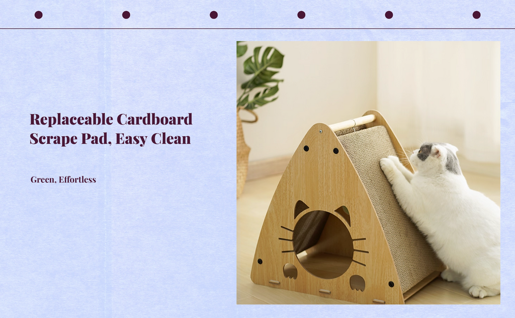 Triangular cat scratcher-bed combo
