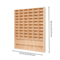 Toy Car Display Rack Natural Wood Partitioned Wooden Cabinet Large Capacity