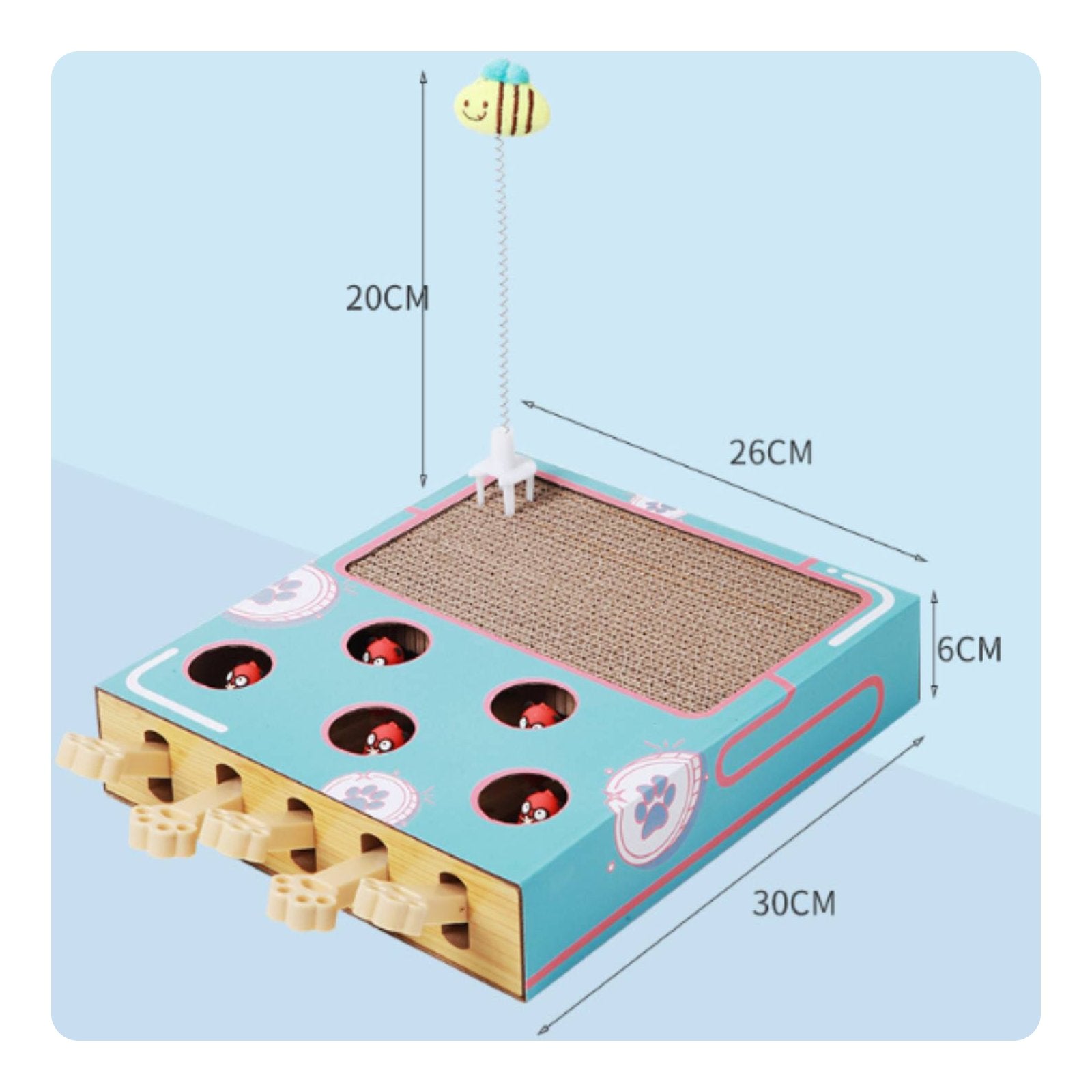 Interactive Kitten Scratcher Box Safe Materials Kitten Whack-a-Rodent Toy