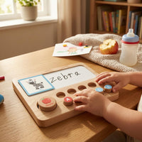 Alphabet Board Toy Educational Math Learning Board Removable Tokens for Children