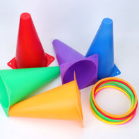 Cone Receptacle Hoop Toss Set Wide Square Bases Children's Plaything Training