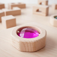 15 Pieces Translucent Crystal Building Piece Safe Design Wooden Crystal Blocks