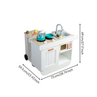 Fireplace-Style Wooden Pretend Kitchen Cart Children's Kitchen Playset Compact for Children
