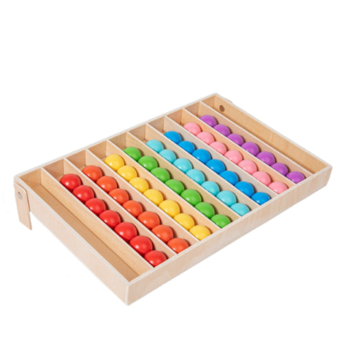 Wooden Tray Ball Game Raised Sides Learning Toy Hand-Eye Coordination