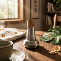 Cork-Topped Suona Mute Silver-Gray Music Tool Rounded Base