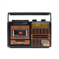 Portable Cassette Recorder Woodgrain Finish Cassette Radio Boombox Retro Radio Recorder Stereo Headphone Port