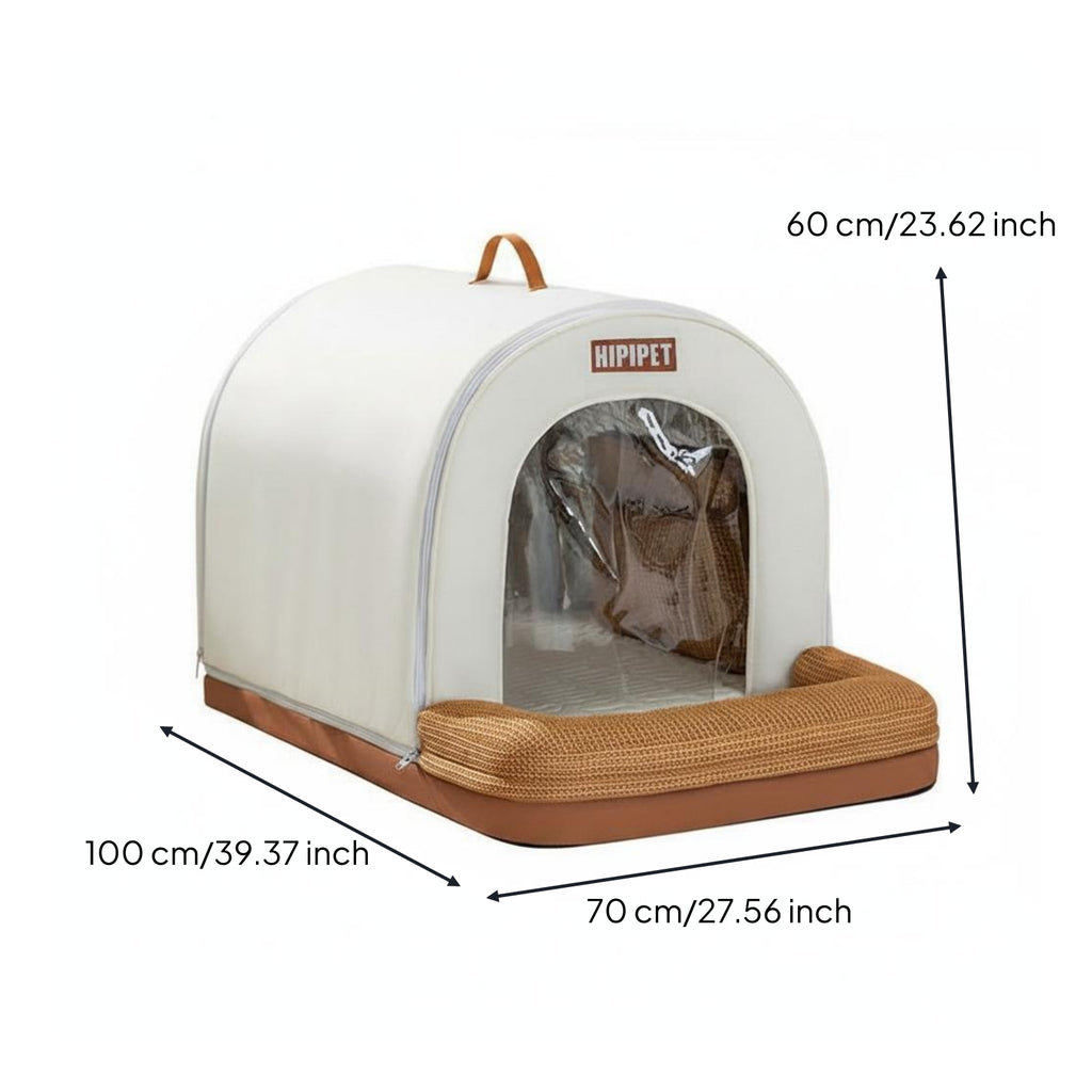 Air-Conditioned Pet House Door Curtain Cooling Dog House Insulated Cooling Dog Bed for Small Dogs, Indoor