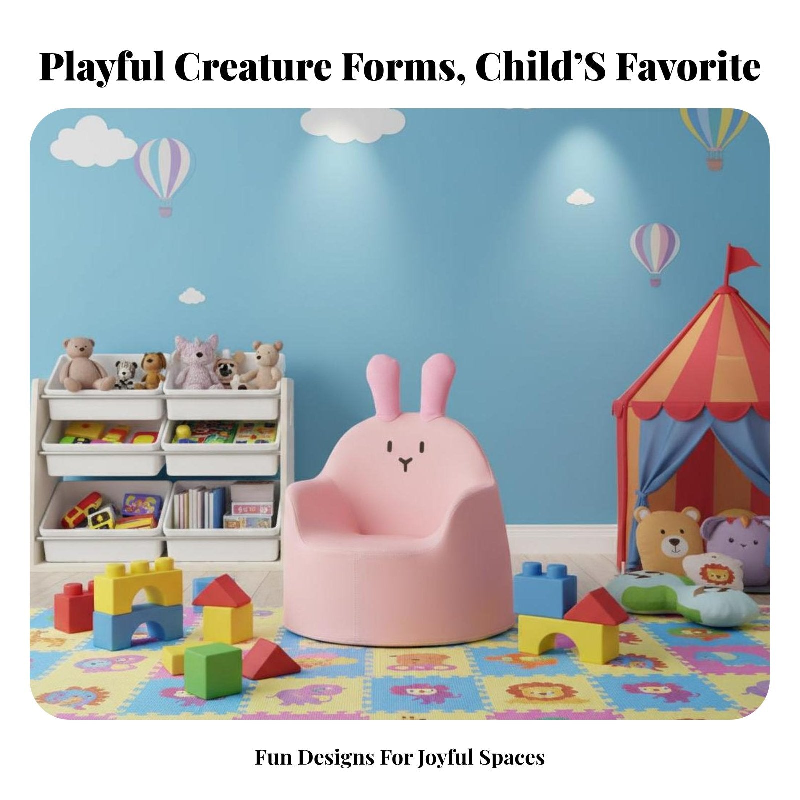 creatureShaped Floor Lounger Soft and Comfortable children's Furniture for Babies